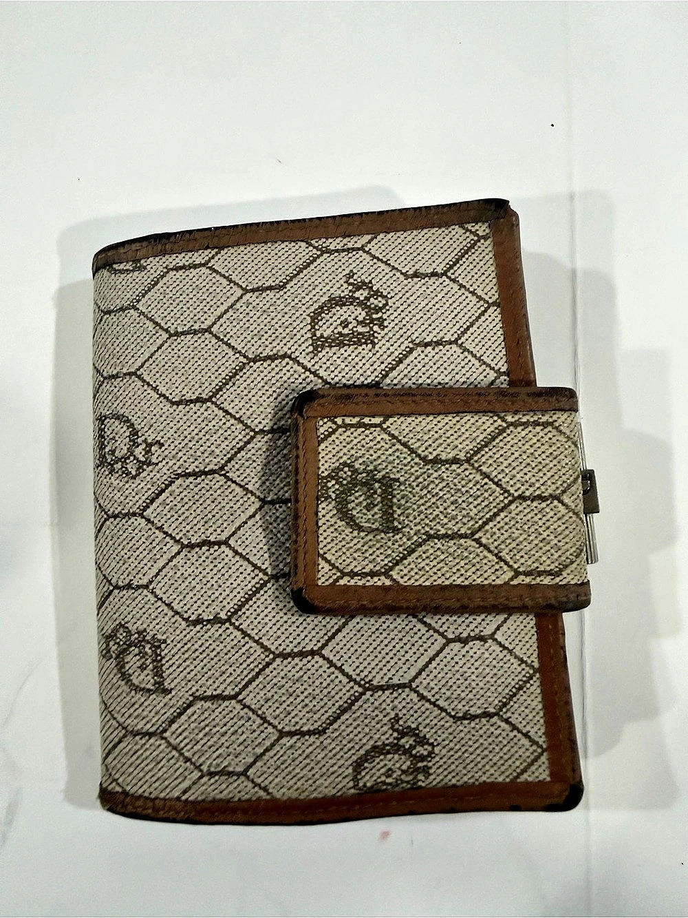 Christian Dior Vintage Christian Dior Trotter Monogram Kiss-Lock Bifold Wallet